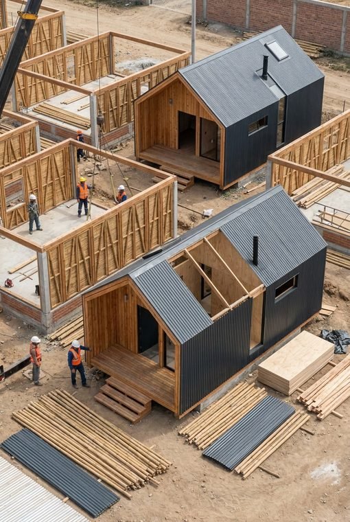 Construcción de viviendas con estructura de bambú